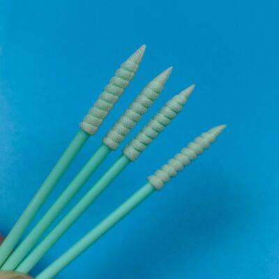 752 Rigid PP Stick Long Spiral Pointed Sponge Stick Detailing Swab Precision Cleaning Foam Tip Swab for Cleanroom