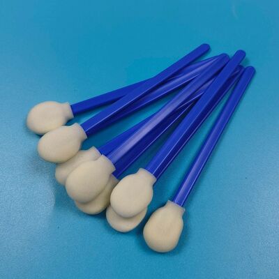 708 Lint Free Blue Handle Big Round Head Cleanroom Sponge Swab Car Cleaning Detailing Swab Car Cleaning Foam Swab for Printer Cleaning 