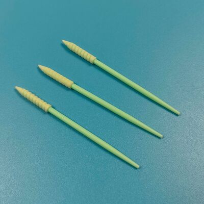 752 Green PP Stick Lint Free Swab Mini Spiral Pointed Sponge Detailing Swab Precision Cleaning Foam Swab for Cleanroom