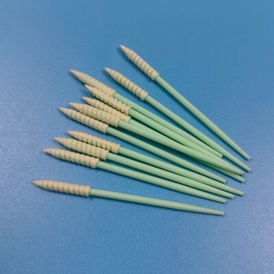 752 Green PP Stick Lint Free Swab Mini Spiral Pointed Sponge Detailing Swab Precision Cleaning Foam Swab for Cleanroom