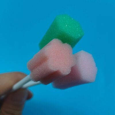 Individual Wrapped White PP Stick Mouth Cleaning Swab Hygiene  Flower Shape Oral Care Sponge Swab Toothbrush Cleaning Swab