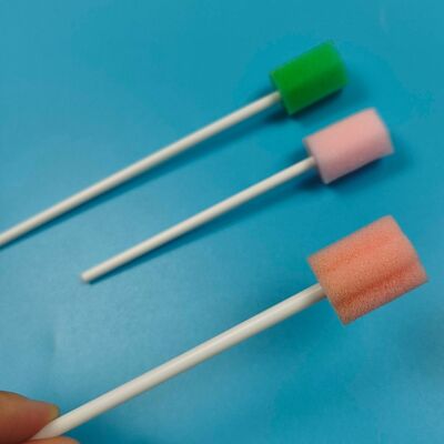Individual Wrapped White PP Stick Mouth Cleaning Swab Hygiene  Flower Shape Oral Care Sponge Swab Toothbrush Cleaning Swab