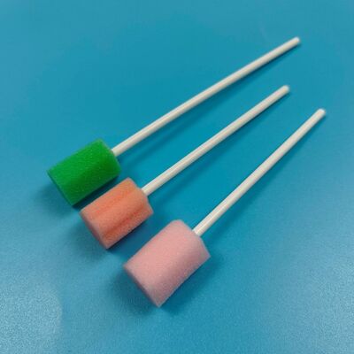 Individual Wrapped White PP Stick Mouth Cleaning Swab Hygiene  Flower Shape Oral Care Sponge Swab Toothbrush Cleaning Swab