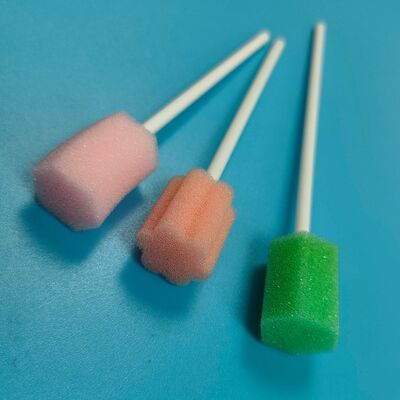 Individual Wrapped White PP Stick Mouth Cleaning Swab Hygiene  Flower Shape Oral Care Sponge Swab Toothbrush Cleaning Swab