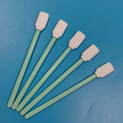 714 Green Handle Lint Free Swab Flat Square Cleanroom Swab Precision Cleaning Polyester Swab for Lens Cleaning