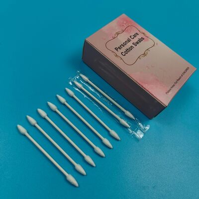 4.5mm Biodegradable Paper Stick Double Ended Pointed Qtips Makeup Removing Cotton Bud Swab for Personal Care