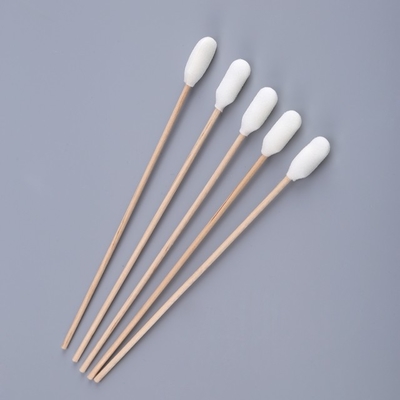 154 Mm Foam Cleaning Swabs , DSLR Wood Stick Cotton Swabs Printer Head
