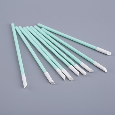 Powder Free Industrial Cotton Swabs with Beveled PU Head for Good Wear Resistance in Cleanroom Applications