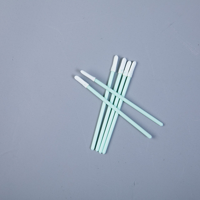 TX743B Micro Cotton Swabs Stick , Fabric Swabs White Head Green Stick