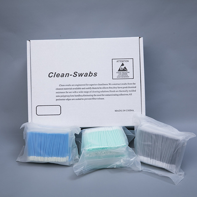 PCB Foam Cleaning Swabs , Fiber Optic Cleaning Swabs 68 Mm Total Length