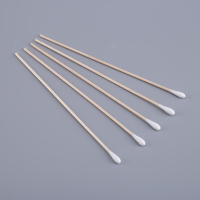 Household Wood Stick Cotton Swabs , 100 Pcs / Bag Cosmetic Cotton Swabs