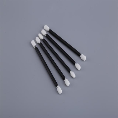 Open Cell Clean Room Cotton Swabs Black PP Stick 100 Pcs / Bag SGS Approved