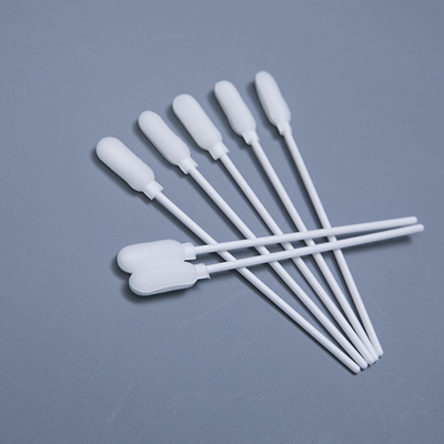 White Sterile Cotton Swabs Plastic Sticks Sponge Tip 18.5 Mm Head Length