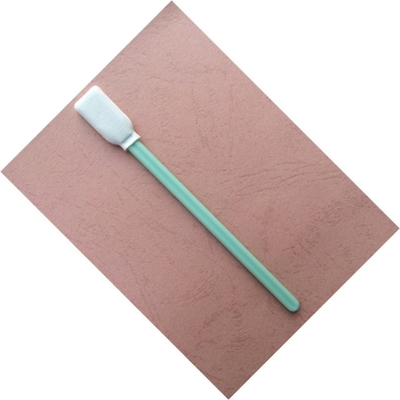 Rectangular Microfiber Swabs Green PP Stick , Sterile Cleaning Swabs For Printers