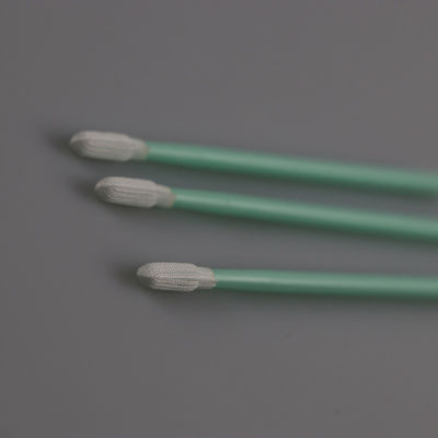 165mm Length Lint Free Dust Free Dacron Swab with Green Rigid Handle for Cleanroom Use