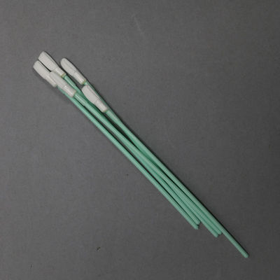 165mm Length Lint Free Dust Free Dacron Swab with Green Rigid Handle for Cleanroom Use