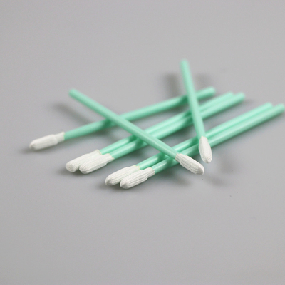 China Manufacture Industrial Green Handle Disposable Polyester Swabs For Electronics