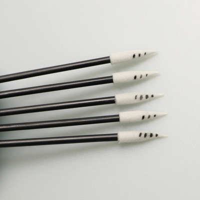 Thermal Bonded Black Cotton Swabs Spiral Head Cleanroom Foam Swabs