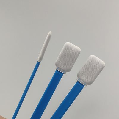 100 PCS 125mm Polyester Tipped Swabs Square Head Blue With PP Stick
