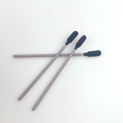 Black Round Sponge Head Foam Cleaning Swabs With Grey Handle