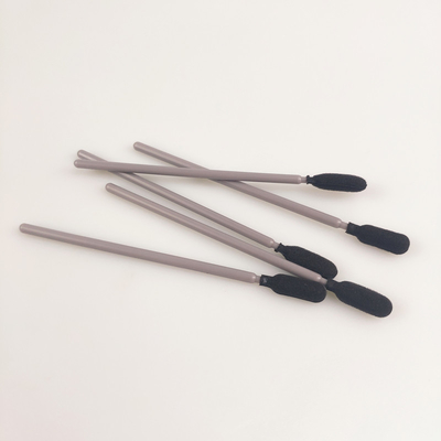 Black Round Sponge Head Foam Cleaning Swabs With Grey Handle