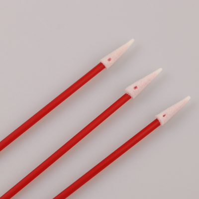100pcs Industrial Use Red PP Stick Mini Pointed Foam Swab For Headset Cleaning