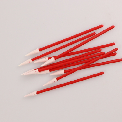 100pcs Industrial Use Red PP Stick Mini Pointed Foam Swab For Headset Cleaning