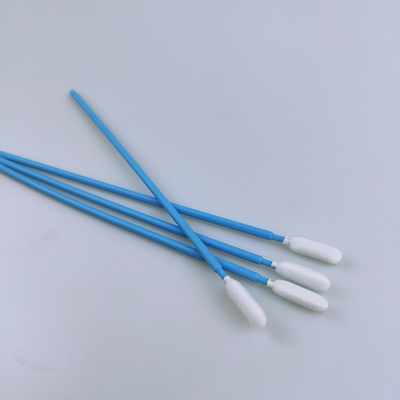 165mm Long Polypropylene  Handle Foam Tip Swabs Round Head