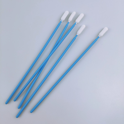 165mm Long Polypropylene  Handle Foam Tip Swabs Round Head