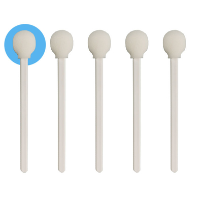 Round Head Sponge Q Tips Medical Foam Swab White PP Stick