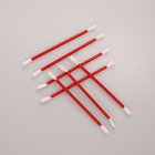 Lint Free 2 Layers Red PP Stick Cleanroom Polyester Swabs With Double Heads