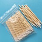 3" Lint Free Cotton Bud Wooden Stick 1mm Micro Pointed Cotton Swab For Factory Cleaning