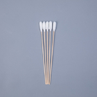 Disposal Wood Long Stick Cotton Swabs , Sterile Medicated Cotton Swabs