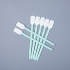 Rectangular Microfiber Swabs Green PP Stick , Sterile Cleaning Swabs For Printers
