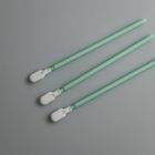 Cleanroom Paddle Head Green Rigid Handle Polyester Swabs With 102mm Length