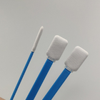 100 PCS 125mm Polyester Tipped Swabs Square Head Blue With PP Stick