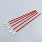 Disposable Lint Free Red Long Stick Paddle Head Polyester Swabs 165mm Length