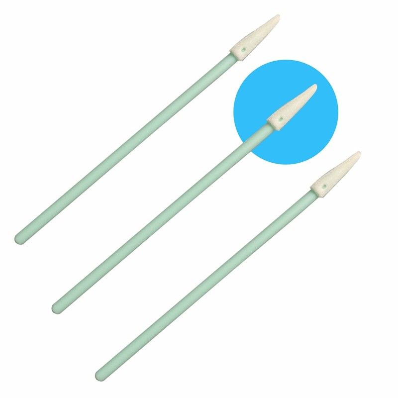 76mm Length Thermally Bonded Low Particle Content Foam Tip Swab with Pointed Head for Precision Cleaning