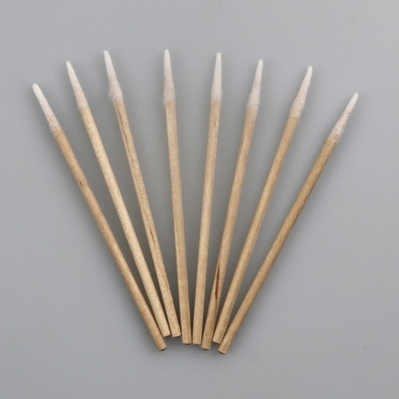 Industrial Micro Pointed Wooden Cotton Swab Cleanroom 1mm Eco Friendly