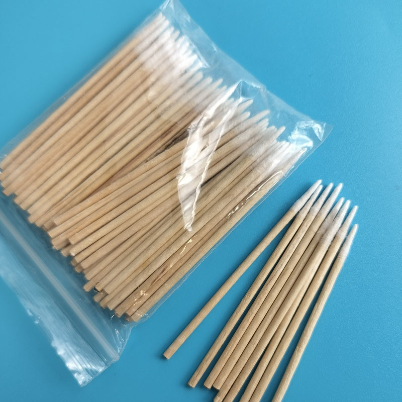 Disposable Wooden Stick Micro Pointed Qtips Cotton Swab For Tattooing