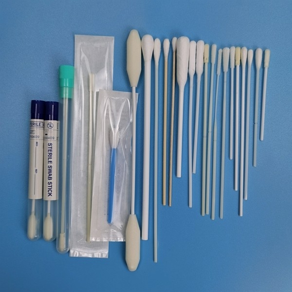 Disposable Sterile Swab EO Disinfecting White Color Customizable Sampling Swab