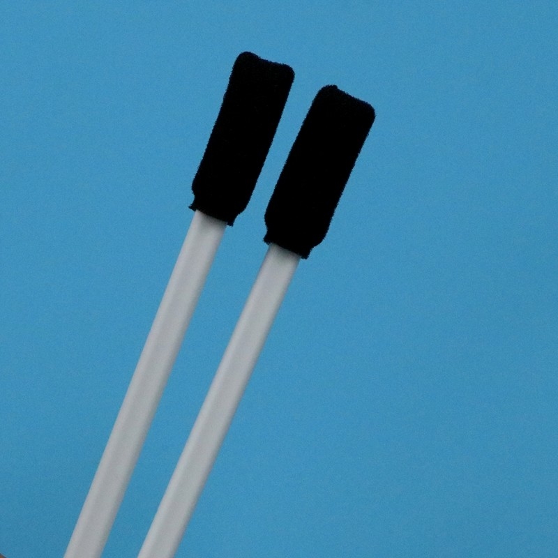 TX712 Lint Free Black Square Sponge Stick White Handle Rectangular Cleanroom Foam Swab for Printer Cleaning