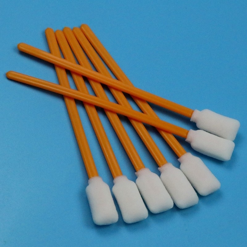 5&quot; Lint Free Rectangular Foam Swab Orange Stick Inkjet Printer Cleaning Foam Swab For Cleanroom