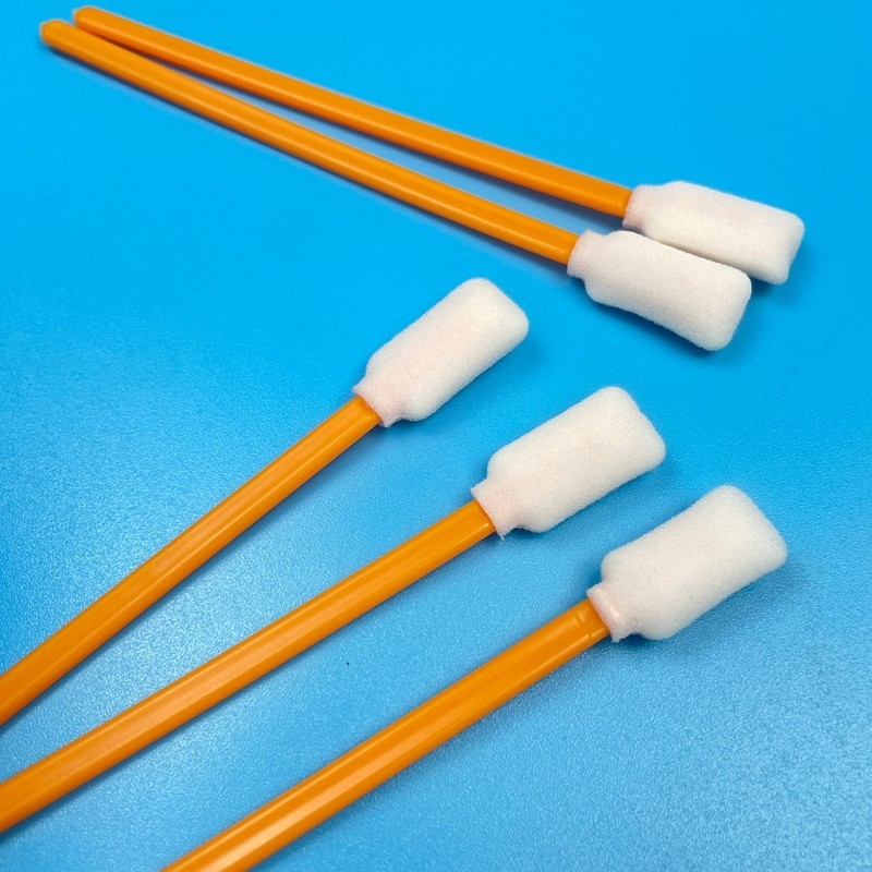 High-Visibility Orange Cleaning Swabs – Durable PP Handle with Lint-Free Foam Head