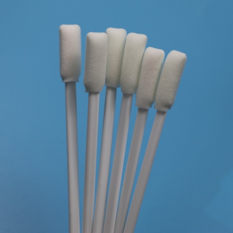 TX712 Lint Free White PP Stick 10mm Rectangular Cleanroom Swab Printer Cleaning ESD Foam Swab