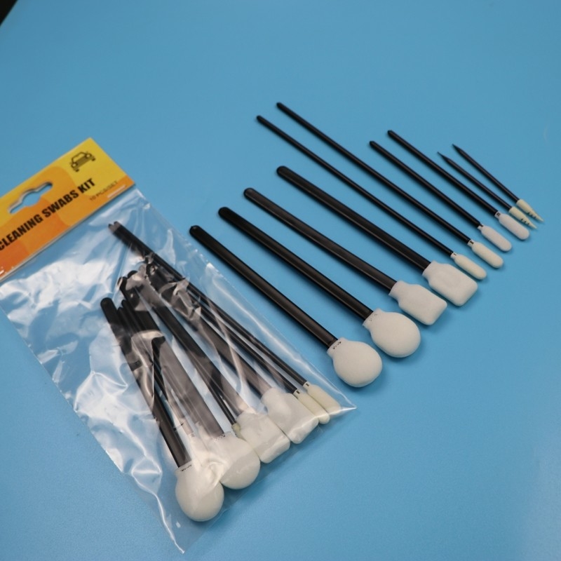 Portable Black Handle Sponge Foam Swab Precision Cleaning Swab Kit Car Cleaning Kit