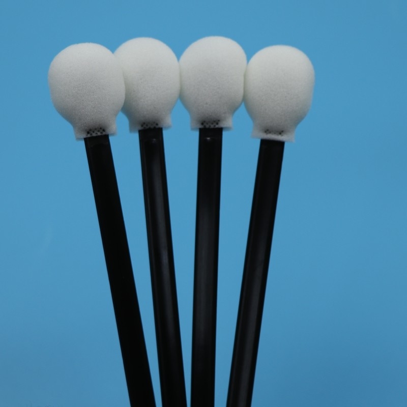 708 Lint Free Black Handle Circular Sponge Stick Cleanroom Swab Car Care Lollipop Foam Swab