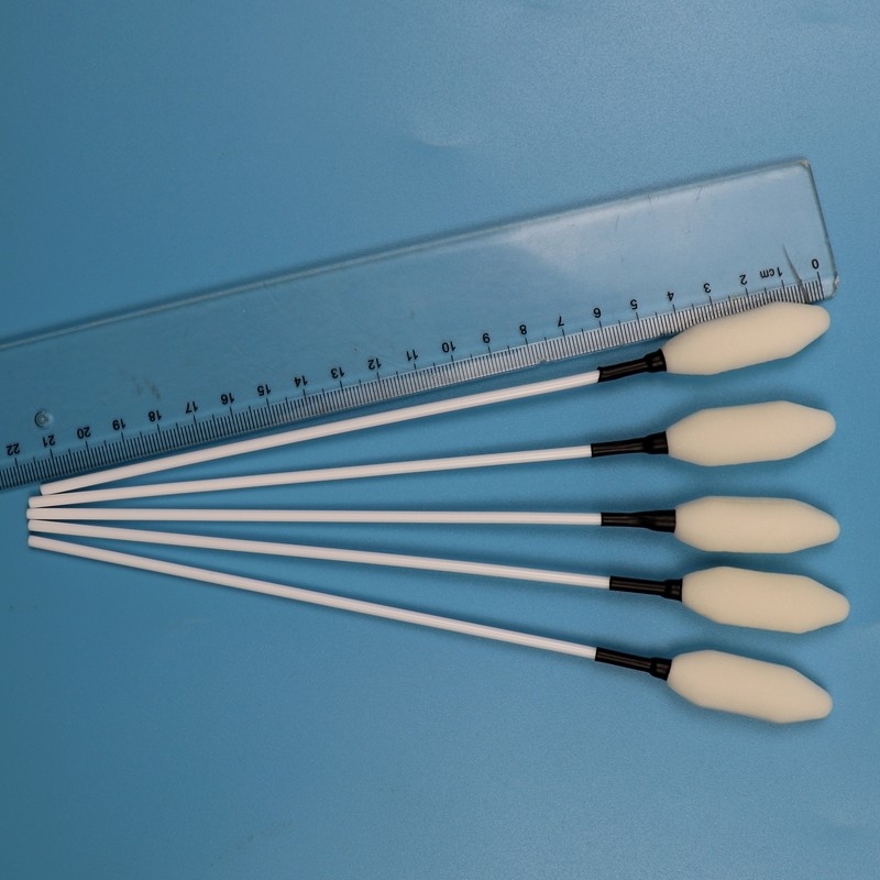 21cm Long PP Stick Big Paddle Head Medical Sponge Stick Trocar Wipe Foam Swab