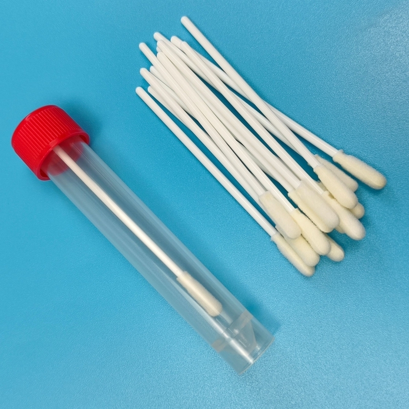 8cm PP Stick Sterile Foam Tip Swab with Tube Environmental Surface Sampling Swab for Labotory