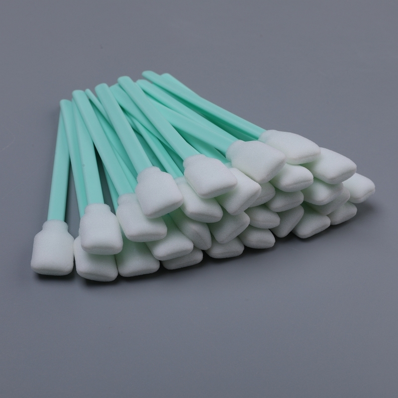TX707 Style Printer Head Cleaning Swab Lint Free High Density Foam Tip PP Handle Cleanroom Sponge Swab 128mm 50pcs Pack